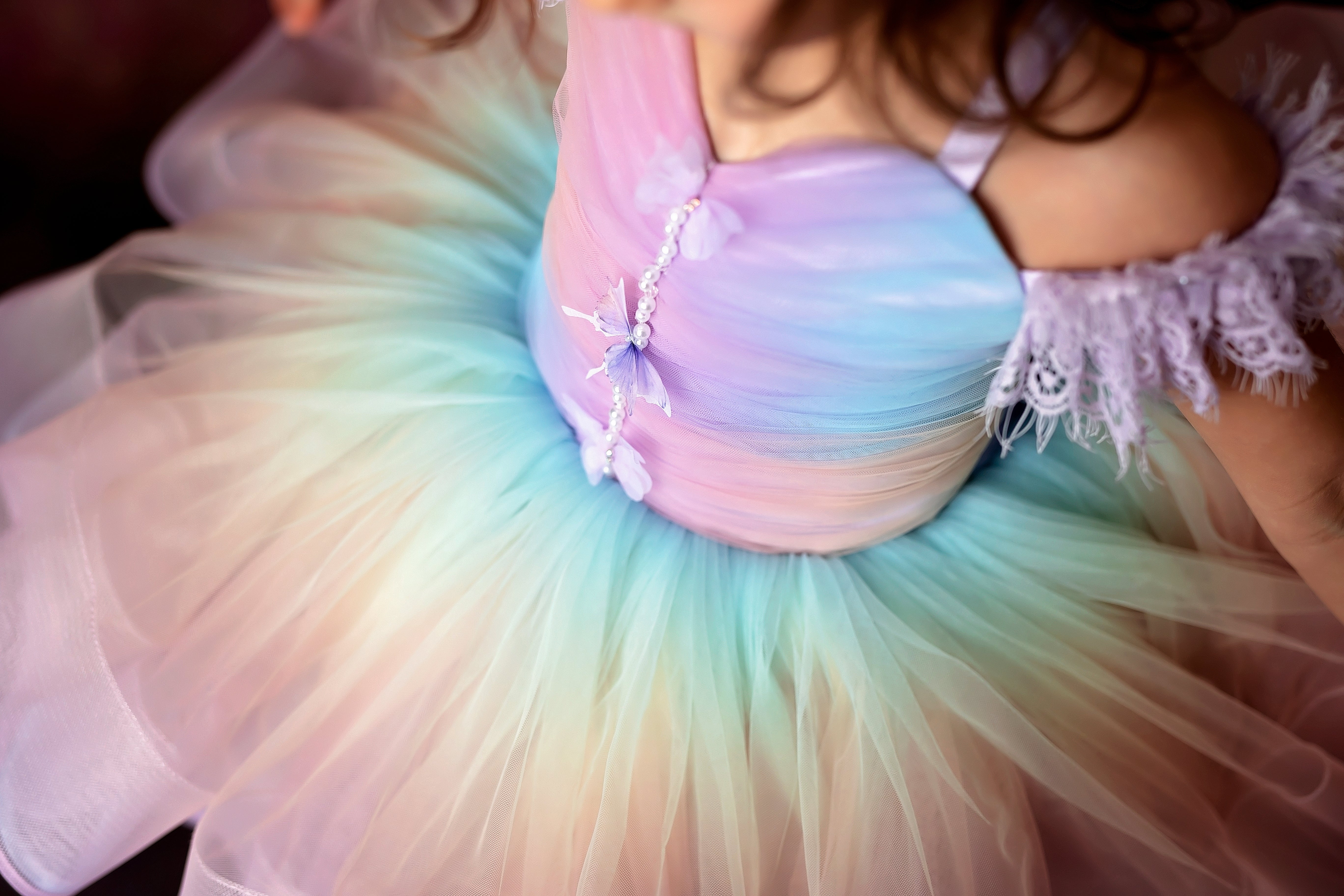 Ruffled "Butterfly Dance" -  Petal Dress  ( 4 Year - Petite 5 Year)