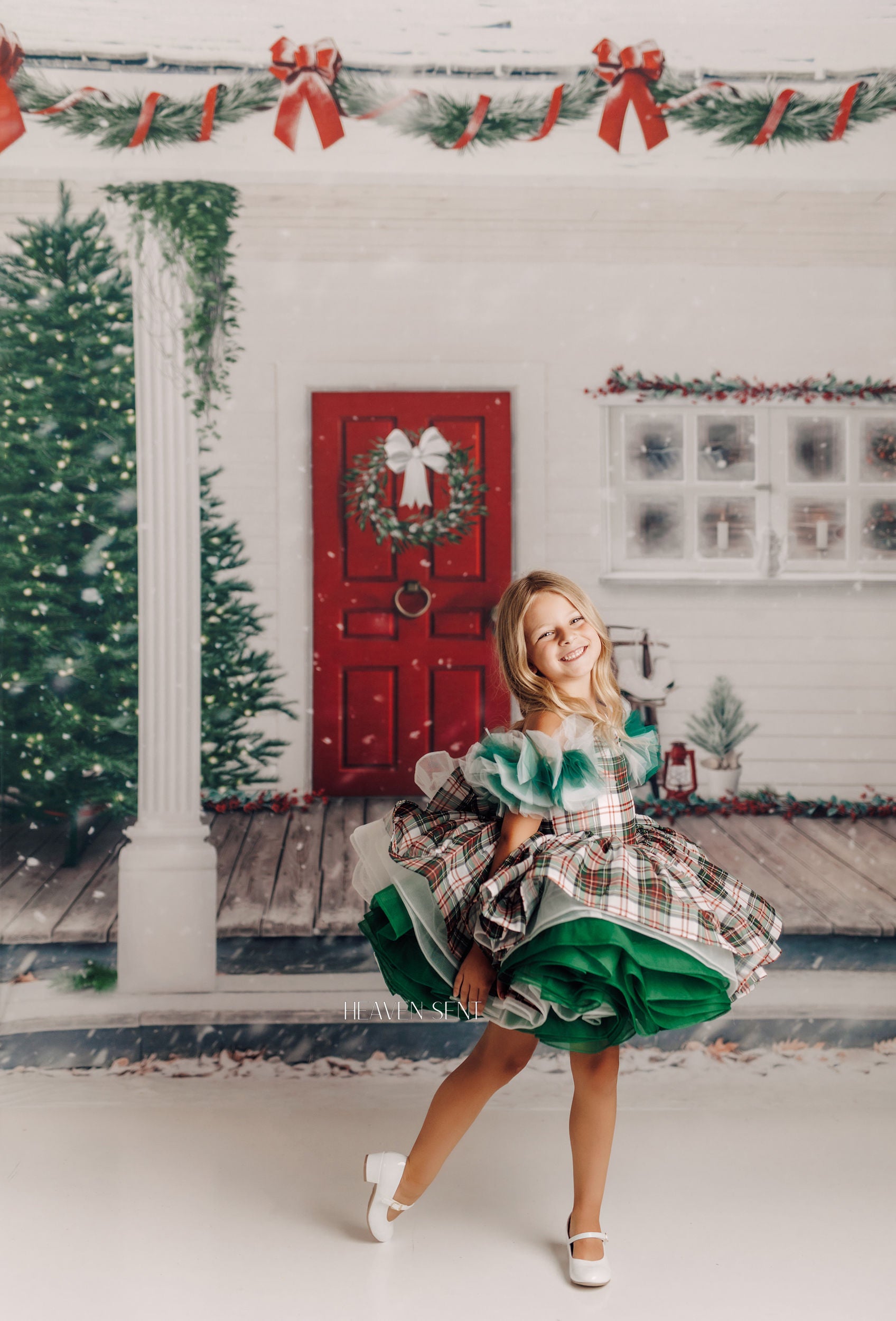 Couture-- gown rental: "Carol of the Bells" Petal Length Dress ( 4 Year - Petite 5 Year)