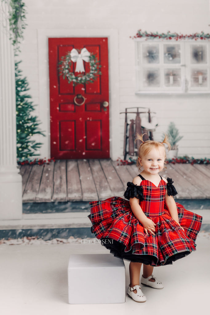 Baby couture dress: "Carrole" - Toddler  Petal Length Dress  ( 3 Year - Petite 4 Year)