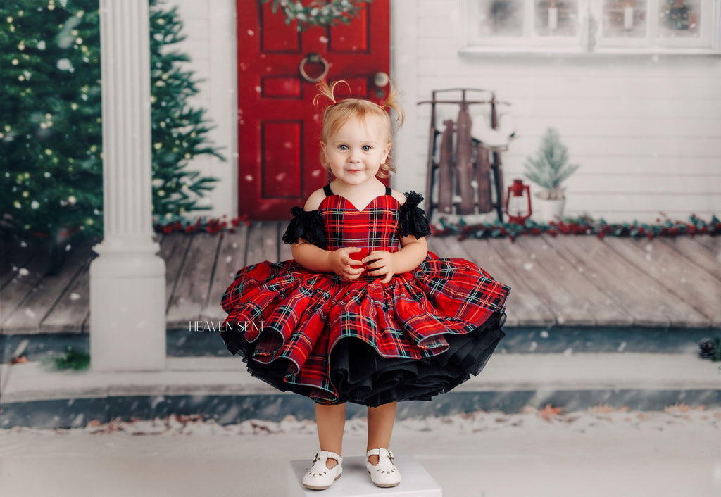 Baby couture dress: "Carrole" - Toddler  Petal Length Dress  ( 3 Year - Petite 4 Year)