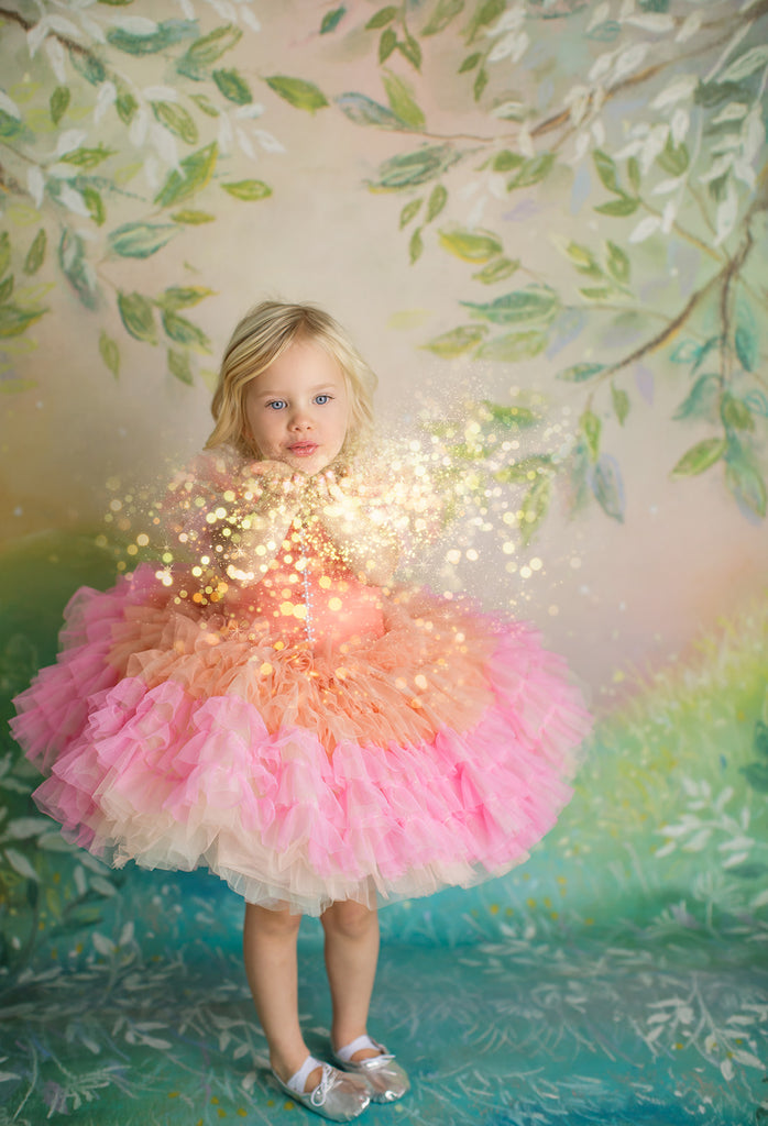 "Pastel Ruffle Whimsy" - Petal Length Dress (3 Year-Petite 4 Year)