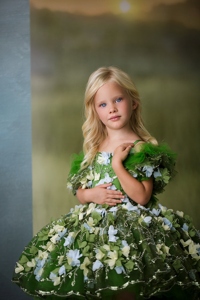 "Fern"  Petal Length Dress ( 5 Year - Petite 6 Year)