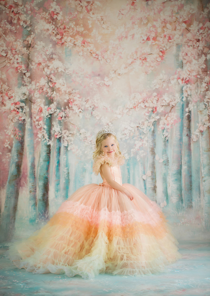 "Rainbow – Soirée" in Pastels -  Floor Length Dress ( 3 Year - Petite 4 Year)