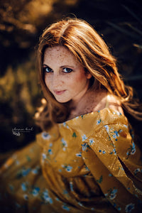 NEW RTS DAISY MAE - Yellow Bohemian Inspired gown (Teen/Adult) Maternity/ Non Maternity.