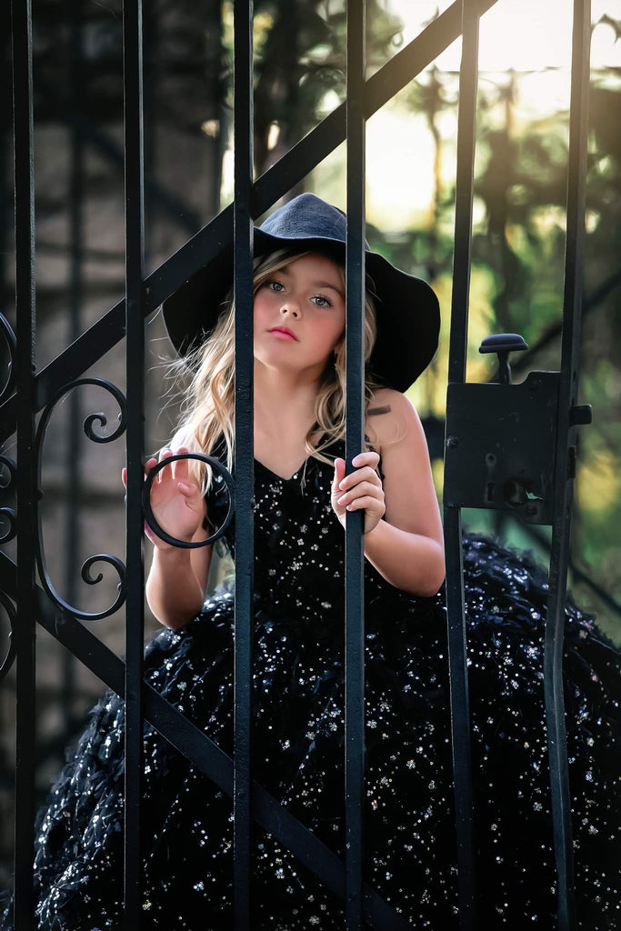 "Magic" Midnight-  high low gown ( 7 Year - Petite 8 Year)