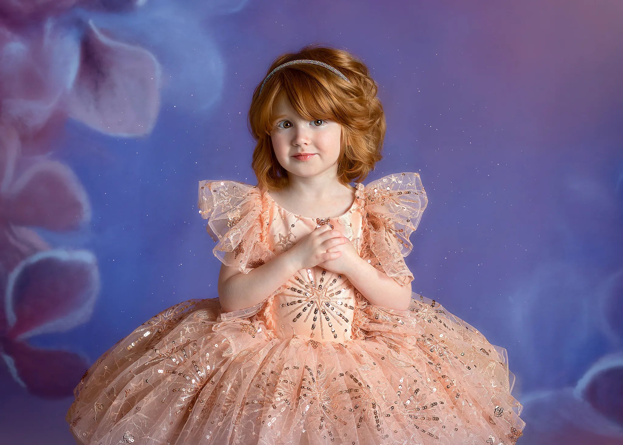 "Star Dazzle" Vintage Petal Short Length Dress ( 5 Year - Petite 6 Year)