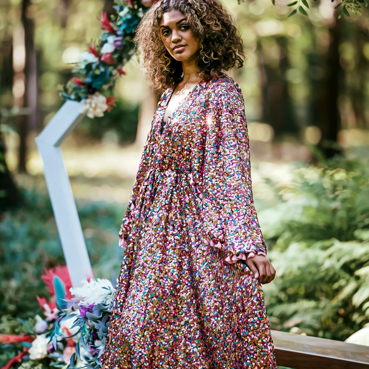 EUC RETIRED RENTAL Lisa-Beautiful boho inspired gown