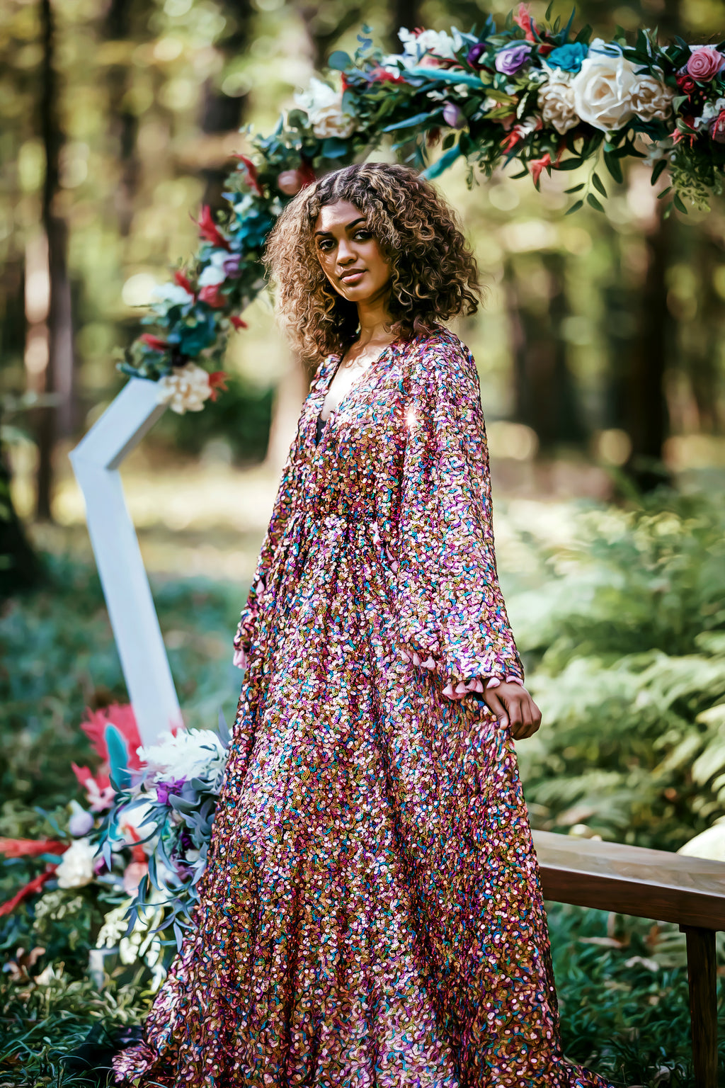 EUC RETIRED RENTAL Lisa-Beautiful boho inspired gown